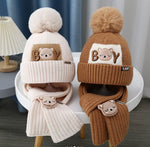 Bonnet d'hiver de  bébé avec écharpe